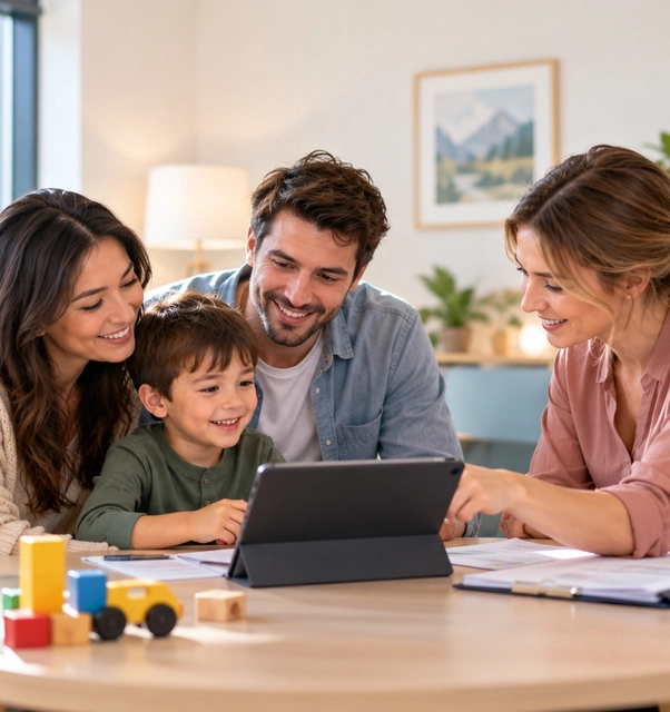 Family reviewing disability supplement eligibility and financial support information for their child.